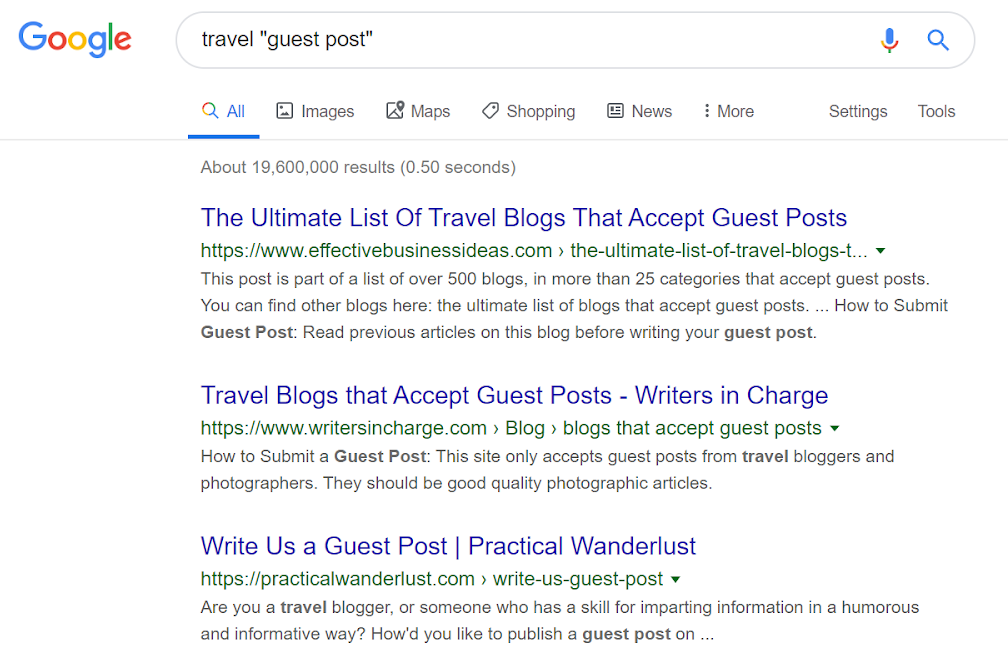 guest blogging travel