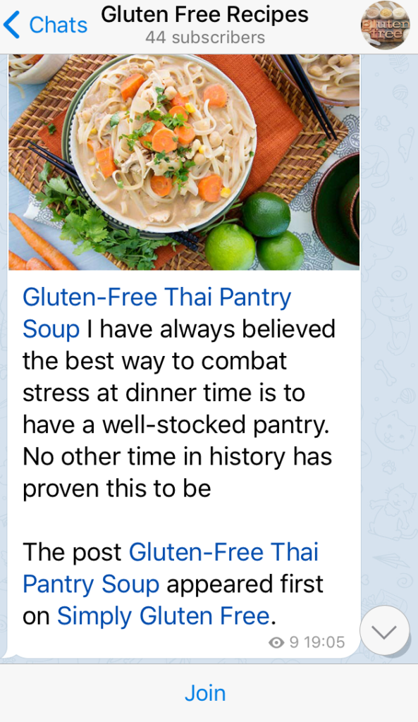 A screenshot of a post on Telegram featuring links to external blog posts