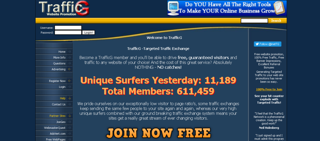 Trafficg exchange network